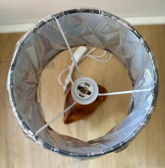 UPCYKL lampa na akátu FUNKČNÍ černý textil širm - 8