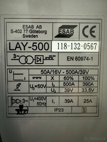 Svářečka ESAB LAY500 - 8
