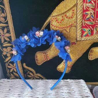 Modré elegantní dětské slavnostní šaty - 8