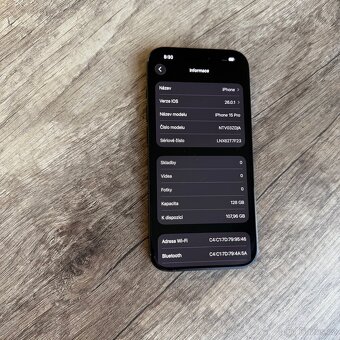 IPhone 15 Pro 128GB blue titanium, 100% baterie (rok záruka) - 8