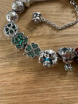 Zelený pavé čtyřlístek na Pandora náramek - 8