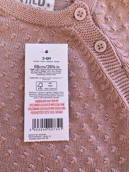 Dvoudílný pletený overal z čisté bavlny, NOVÝ; dvojčata, 68 - 8