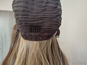 Nová dlouhá přirozená Lacefront paruka s melírem - 8