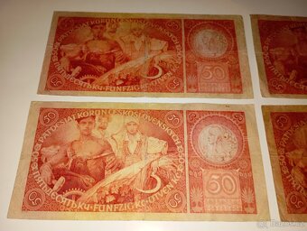 BANKOVKY 50 KČS 1929, RŮZNÉ SÉRIE, VŠE NEPERFOROVANÉ - 8