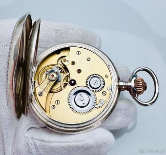 STŘÍBRNÉ TŘÍPLÁŠŤOVÉ KAPESNÍ HODINKY SYSTÉM GLASHÜTTE - 8