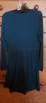 Esmara smaragdové elegantní šaty s dlouhým rukávem - 8