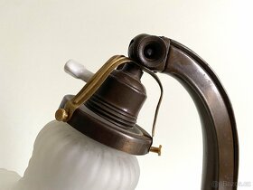 Stará secesní stolní lampa lampička, možná na zeď - 8