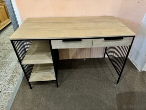 Krásný NOVÝ Psací stůl 120×60 cm mango bílá 2 zá. - 8