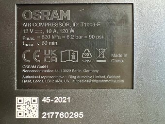 Nový set na opravu defektu pneu - OSRAM ( PC: 1.995kč ) - 8