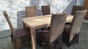 Jídelní stůl dubový rozkládací+6 židlí - 8