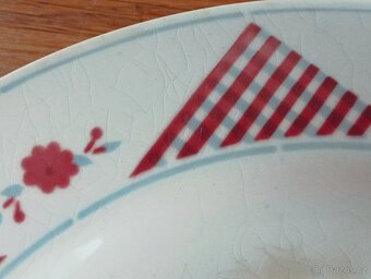 STAROŽITNÝ ART DECO FAJÁNS TALÍŘ SAINT AMAND LES EAUX FRANCI - 8