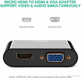MicroHDMI hub s porty Hdmi,Vga,jack 3.5mm,microUsb - 8