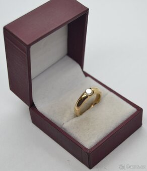 Zlatý prsten  s briliantem 0.50 CT - 8