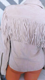 KOŽENÁ BUNDA S TŘÁSNĚMI - MOTO STYL - H&M - vel. 46 - 8