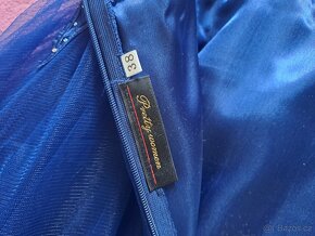 Modré plesové šaty/maturitní šaty - 8