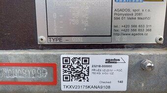 Nebržděný přívěs Agados 206x125 velmi zachovalý s přísluš. - 8