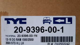 Dodge RAM levé přední světlo nové 1500, 2500, 3500, - 8