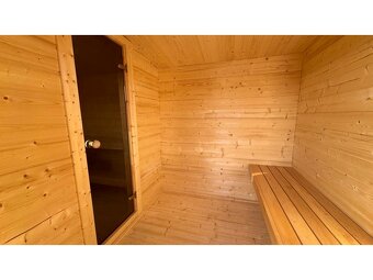 Venkovní finská sauna HANKO 2,1x3,7m, 2 místnosti - 8