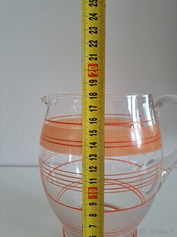 Art deco - džbán a sklenice - retro sklo - 8