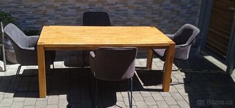 Dřevěný masivní jídelní stůl+ 4 židle - 8