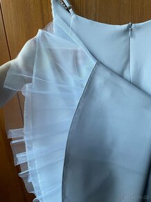 Plesové společenské krátké šaty se zdobením - bílé/šedé - M - 8