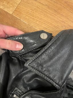 Calvin Klein Jeans – černá KOŽENÁ biker bunda z jehněčí kůže - 8