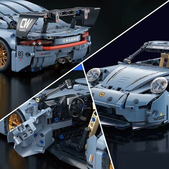 Stavebnice modrá Porsche 911 kompatibilní s LEGO - 8