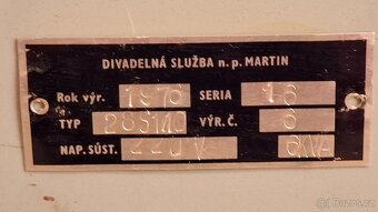 Retro divadelná technika z roku 1976, výrobné č. 6 - 8