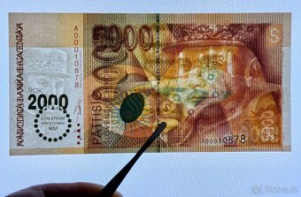 5000 Sk BIMILENIUM 2000, zlatý přetisk. Série A - 1995 UNC - 8