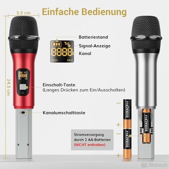 Bezdrátový mikrofonní systém UHF TONOR TW820 - 8