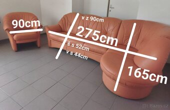 Kožená rohová sedací souprava - jak NOVÁ, TOP STAV - 8