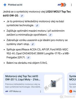 LIQUI MOLY originální oleje 0w20 TOPTEC 6600 - 8