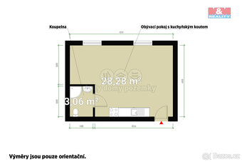 Pronájem bytu 1+kk, 31 m², Plzeň, ul. Barákova - 8