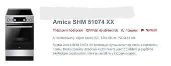 Prodám Amica kombi- sporák plyn, trouba el, horkovzduch - 8