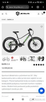 Dětské karbon horské kolo Sava Barn 2.4,  20" - 8