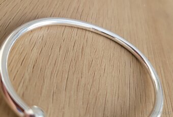 Nový dámský stříbrný náramek 925 kuličkový otevřený uni vel - 8