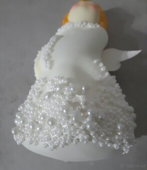 Vánoční ozdoba anděl skleněná - ruční výroba - 8