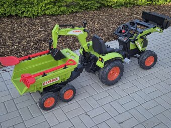 FALK - Šlapací traktor Claas Backhoe s nakladačem, rypadlem - 8