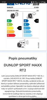 Letní pneumatiky Dunlop 245/40 R19 - 8
