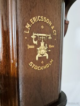 Starožitný nástěnný telefon L.M.Ericsson, rok 1905 - 8