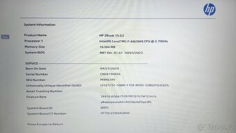 HP ZBook 15 G3 i-7 2.7GHz 16GB RAM 2GB GPU - 8