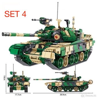 Stavebnice tankov + postavičky - typ lego - nové - 8