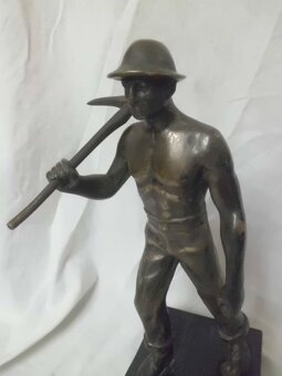 Starožitná Bronzová Socha - HORNÍK - HAVÍŘ - Josef Fojtík - 8