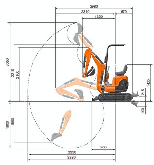 Minirypadlo Kubota k008-3 + přepravní vozík - 8