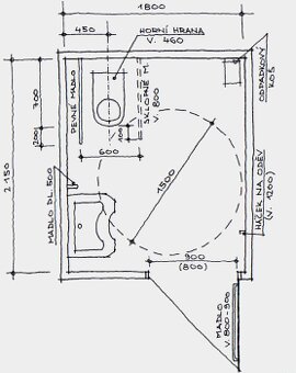 Sanitární modul 6,3x2,4 m M/Z/invalidy - 8