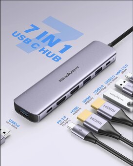 Dokovací stanice USB-C Newmight 7v1, nová - 8