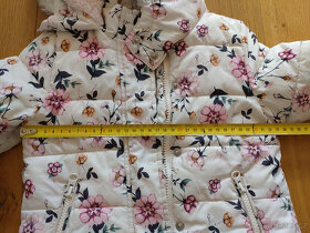 Zimní bunda (krémová květy) + zateplené kalhoty - 8