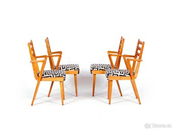 Retro židle JITONA v kubistickém stylu, 4 kusy. - 8