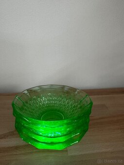Staré skleněné misky uranové sklo - 8