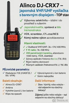 Alinco dualband DJ-CRx7, nova, TOP stav - 8